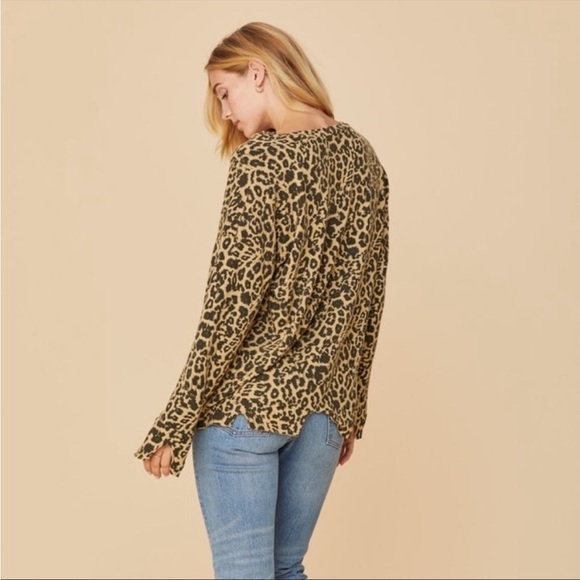 LNA Leopard Print Brushed Bitten Sweater - Picture 3 of 12